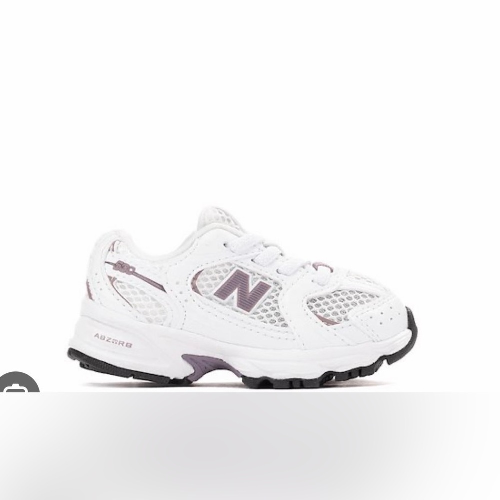 New Balance 530 White and Purple Kids Athletic Sneakers-size7